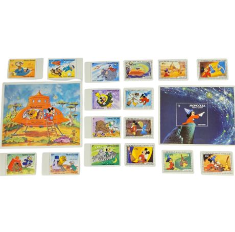 Rare 1983 Disney Stamps, Sierra Leone & Mongolia