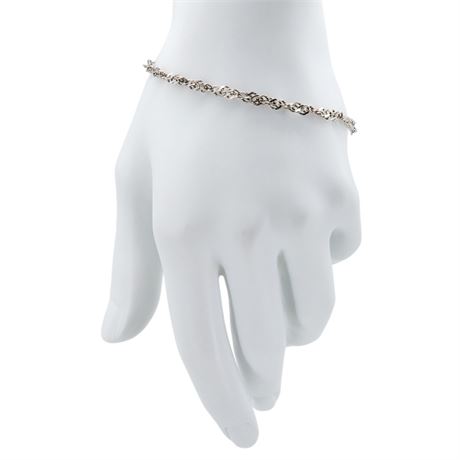 Vintage ALX Sterling Silver Singapore Chain Bracelet