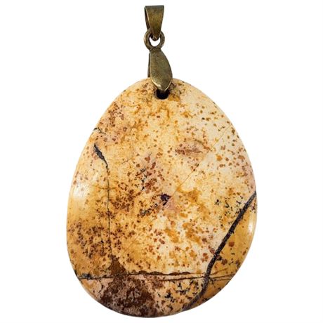 Large Picture Jasper Stone Pendant