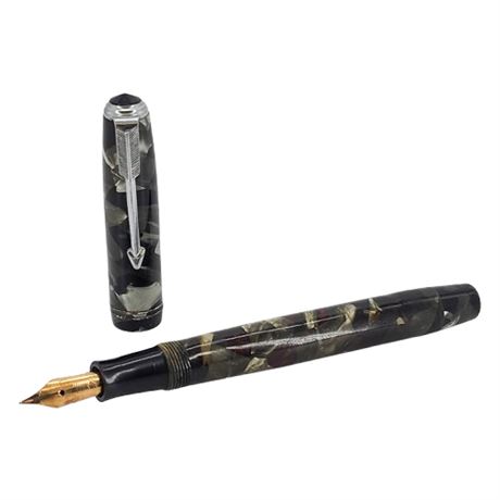 Vintage Parker Vacumatic Junior Grey Marble Fountain Pen
