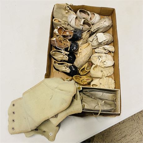 Antique + Vntg Baby Shoe Lot