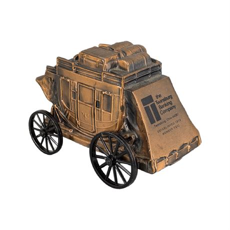 Vintage 1974 Twinsburg Banking Co., Metal Stagecoach Made Chicago