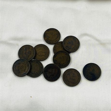 11 Unsearched Indian Head Pennies