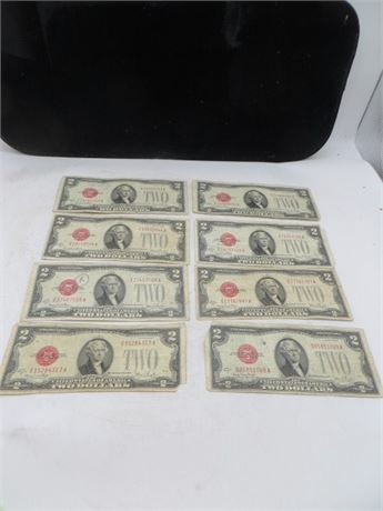 1928 G Eight $2.00 Federal Reserve Notes