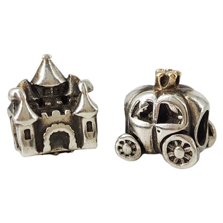 Two Genuine Pandora Sterling Silver Charms