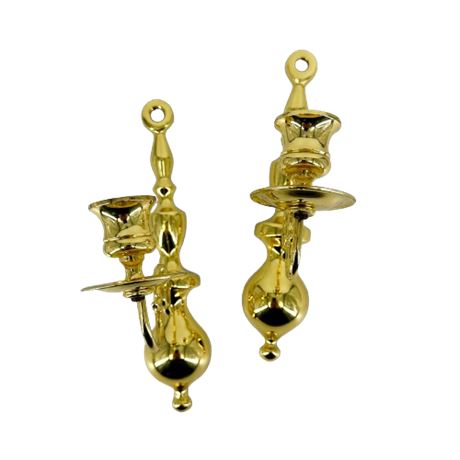 Pair of Baldwin Style Solid Brass Wall Sconces
