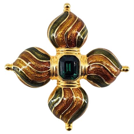 Signed Vintage JOAN RIVERS Onion Dome Cross Brooch