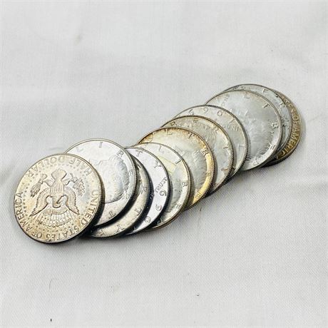 11 - 40% Silver Kennedy Half Dollars