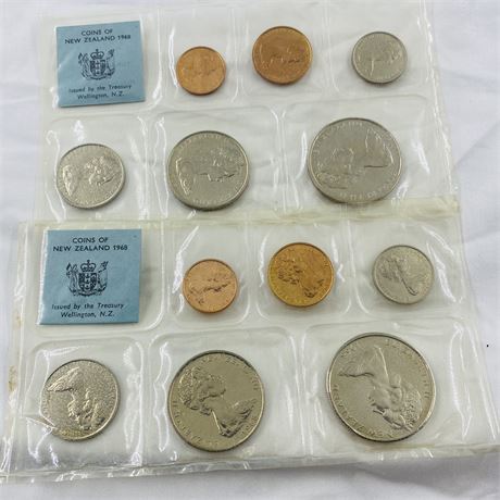 2x 1968 New Zealand Mint Sets