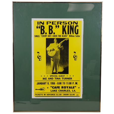 "B.B" King Jan 9, 1956 "Cafe Royale" Concert Poster