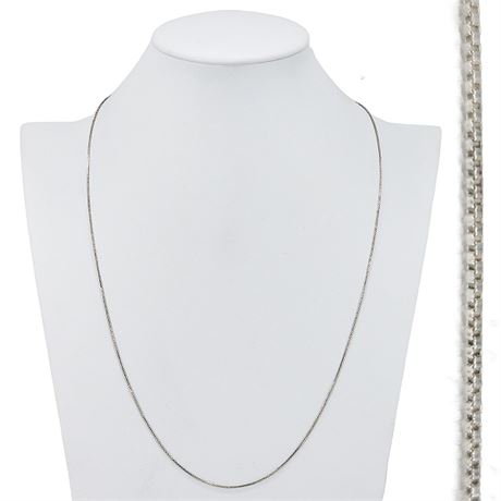Vintage KC 25" Sterling Silver Box Chain