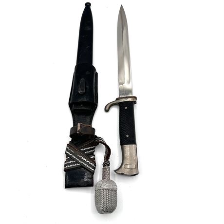 German WWII Short 98k Dress Bayonet by E.F. Horster with Frog and NCO Troddle