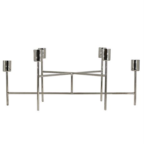 Vintage Stainless Steel Modern 6-Point Candelabra