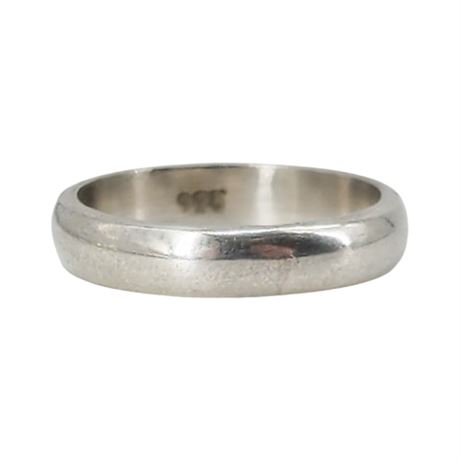 Vintage Sterling Silver Half Round Band Ring, Sz 4.5