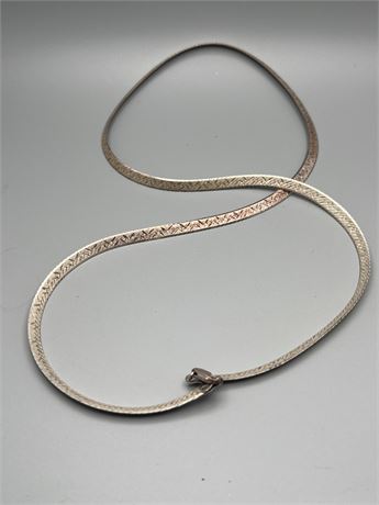 silver herringbone .925  12” necklace