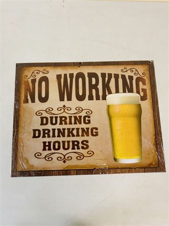 12.5x16” Metal Beer Sign