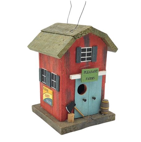 6" Wood Birdhouse "Pleasant Valley Farms"