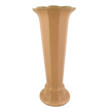Vintage Coors Pottery Salmon/ Green Slim Vase