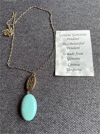 Chinese turquoise pendant necklace
