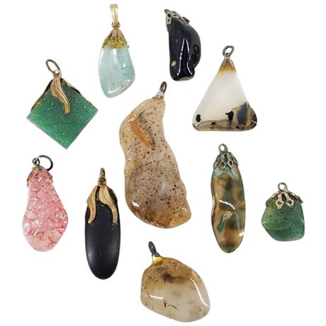 Vintage Tumbled Mineral/Gemstone Pendants Collection