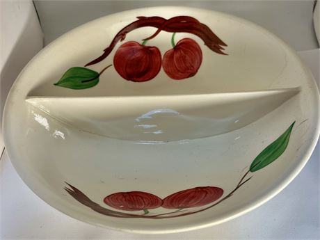 Blue Ridge pottery divided bowl