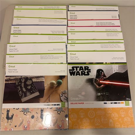 Lot of Assorted Cricut Deluxe Paper- Most Never Used