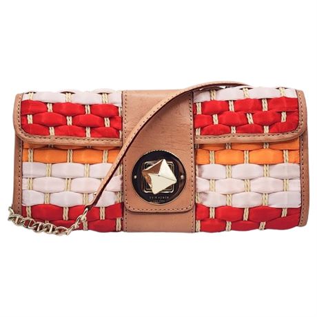 Kate Spade Woven Ribbon Twist-Lock Clutch/Shoulder Bag w/ Dust Bag