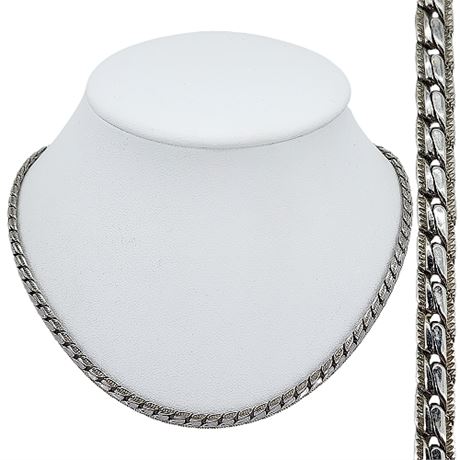 Vtg SARAH COVENTRY Milgrain Edge Cuban Link Chain Necklace