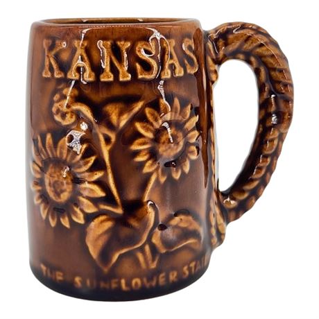 Vintage Ceramic Kansas Sunflower State Coffee Mug