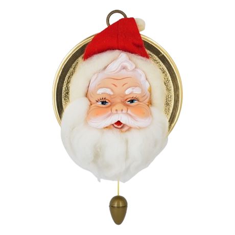 Vintage Santa Claus Pull String Music Box Wall Hanging