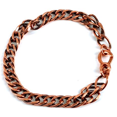 Vintage Solid Copper Chain Bracelet – COPPER Marked Clasp