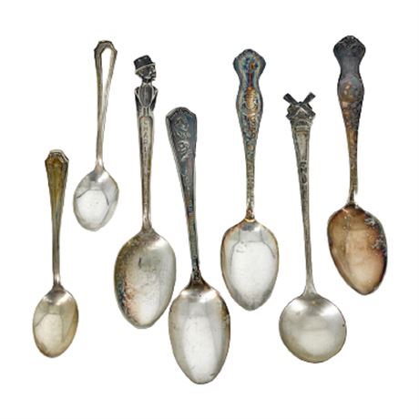 Lot of Vintage Silver Plate Decorative Spoons