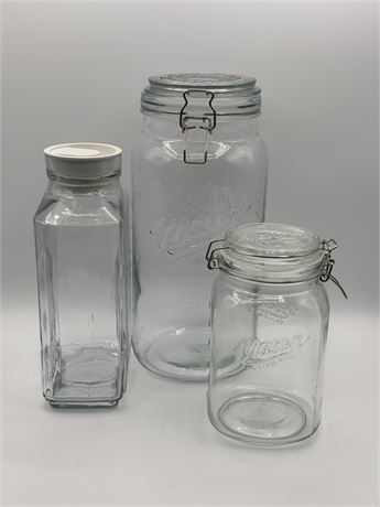 Three Glass Containers
