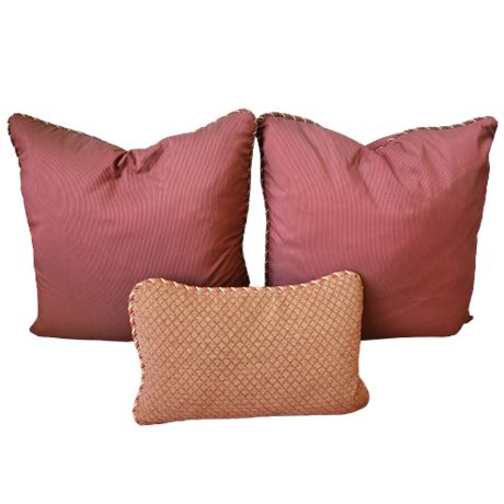 Custom-Made Salmon Colored Throw Pillows