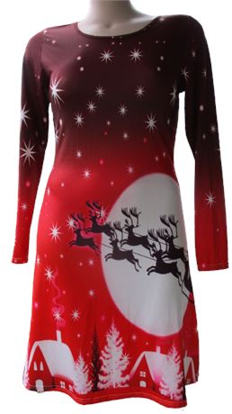 Novelty "Ugly" Holiday Dress ~ Twas The Night Before Christmas" Sz M-L