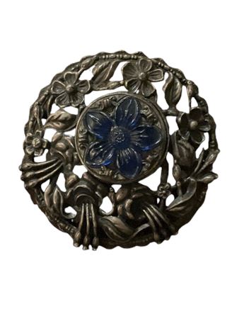 Vintage 40’s pomander Czech brooch