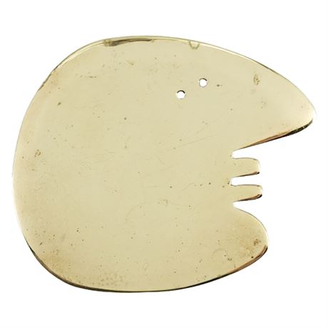 Vintage KATHY LYNN COHEN Brass "Casso" Face Brooch