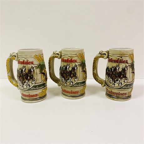 3 Budweiser Steins