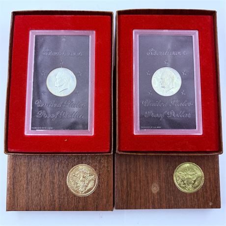 1971 + 1972 Eisenhower Silver Proof Dollars