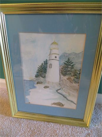 Lighthouse Watercolor Picture