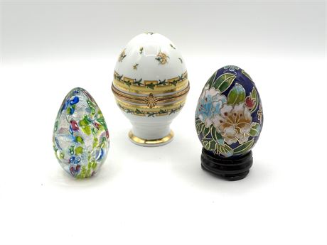 Three Decorative Eggs