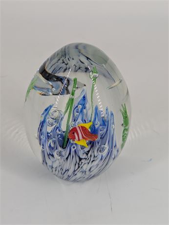 Art Glass Coral Fish & Sea Anemones "Dynasty Gallery Heirloom Collectibles"