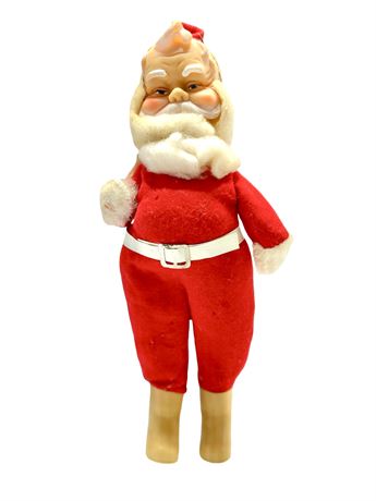 Vtg Rubber Faced Santa Claus Doll