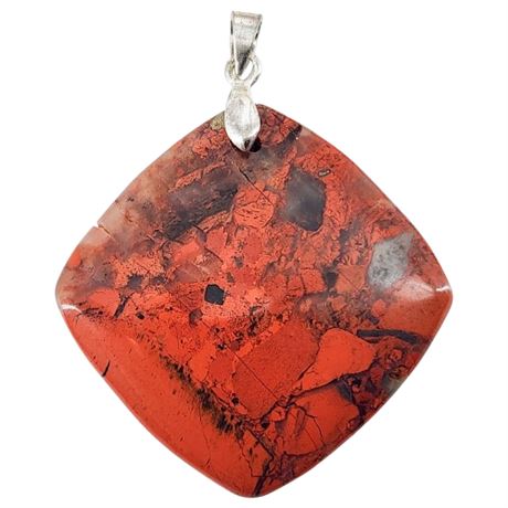 Large Red Brecciated Jasper Stone Pendant