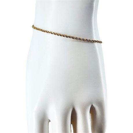 Vintage 14K Gold Rope Chain Bracelet