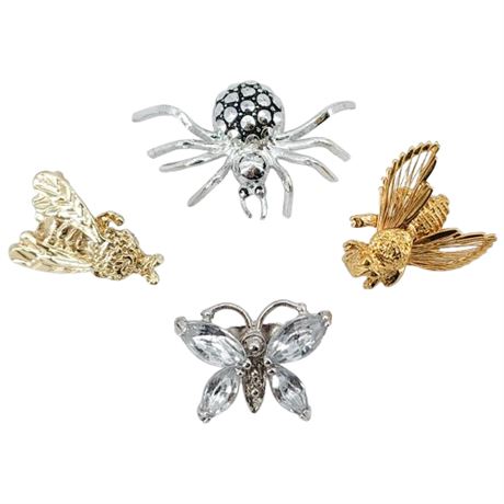 Four Vintage Mini Insect Brooches incl. MONET