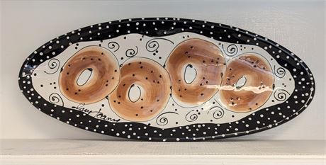Long 18.75" Ceramic Bagel Platter