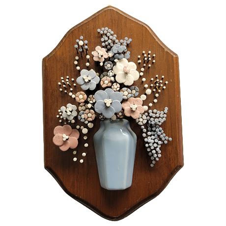 Vintage Pol-O-Craft Floral Nail Art Wall Plaque