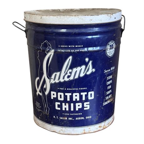 Salem's Potato Chips Can - Blue