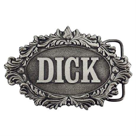 Vintage 70s Capt. Hawk's Sky Patrol & Novelty Co. "DICK" Belt Buckle
